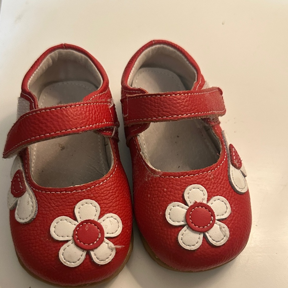 Red Flower Kids Shoes